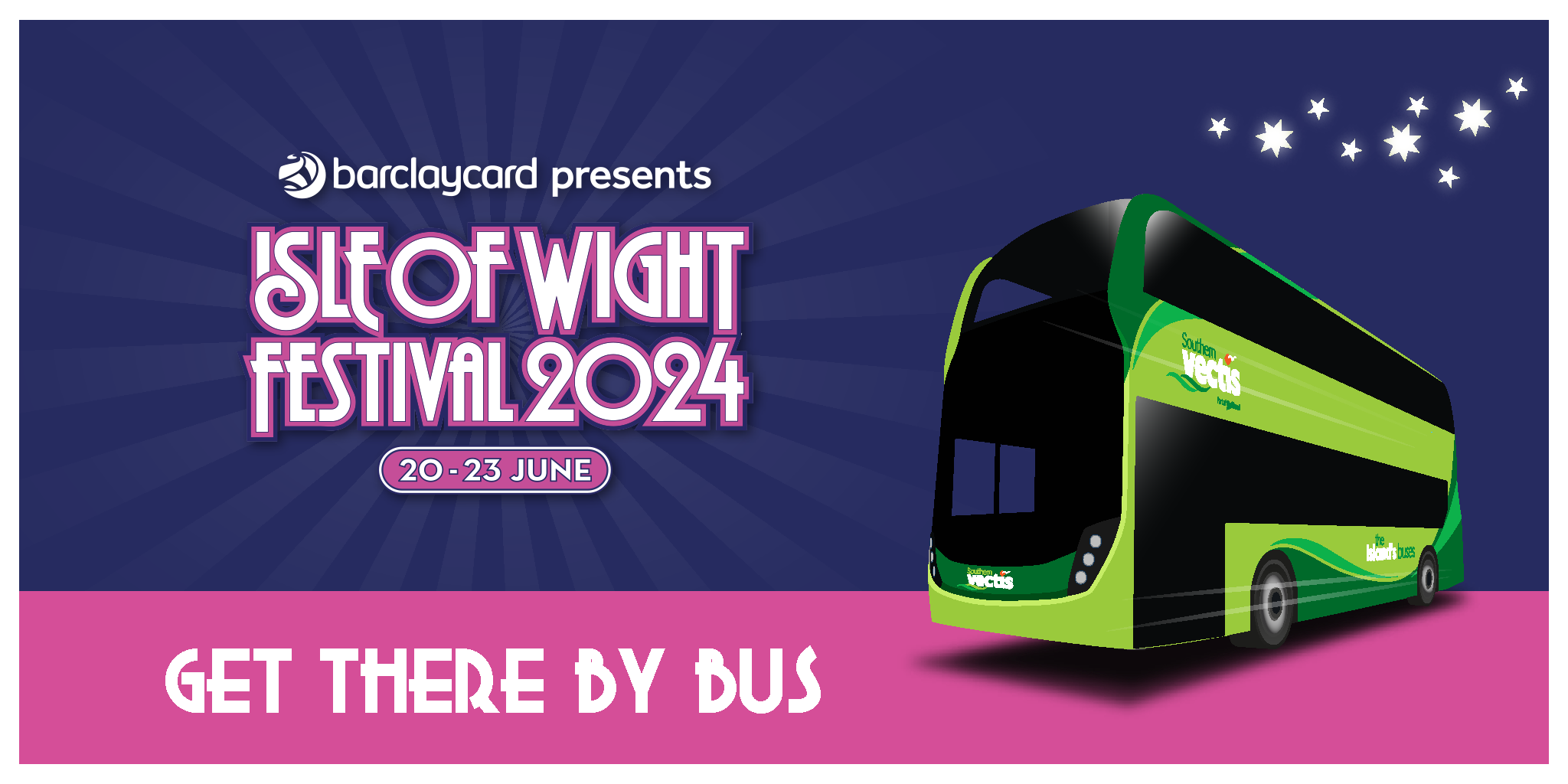 Travel by bus to the Barclaycard Isle of Wight Festival Southern